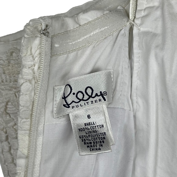 LILLY PULITZER WHITE LABEL RICK RACK RIBBON STRAPLESS WHITE MINI SHEATH DRESS - Picture 14 of 15